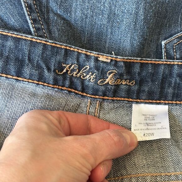 Kikit Jeans 20 Kick Flare Ankle Bootcut Stretch Faded Distressed Embroidered - Picture 9 of 10